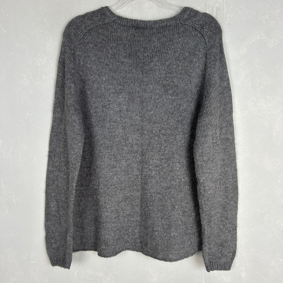Wooden Ships size M/L sweater jumper FOOTBALL MOM graphic gray mohair wool - Picture 7 of 10